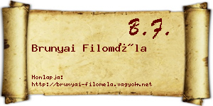 Brunyai Filoméla névjegykártya